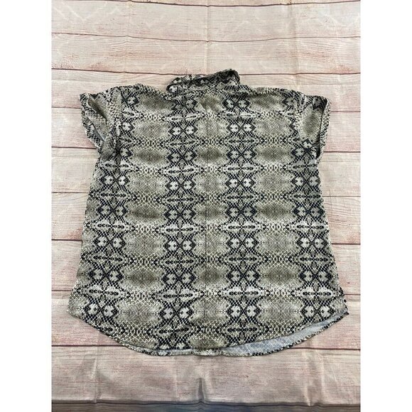 Eloquii Animal Print Short Sleeve Collared Button Down Shirt - 18 - Picture 10 of 10